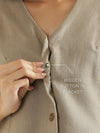Women Khakhi Waist Coat Co-ord Set