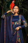 BLUE MODAL SATIN KAINAAT ANARKALI SET