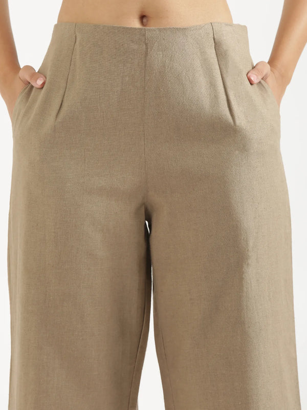 Women Khakhi Waist Coat Co-ord Set