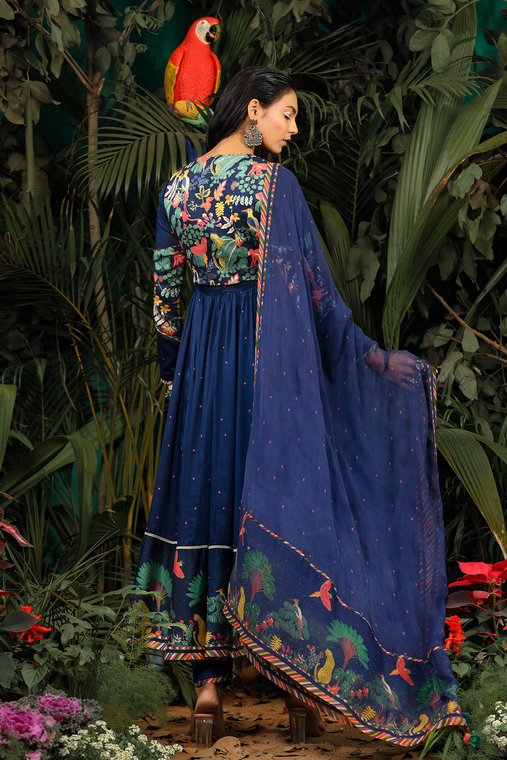 BLUE MODAL SATIN KAINAAT ANARKALI SET