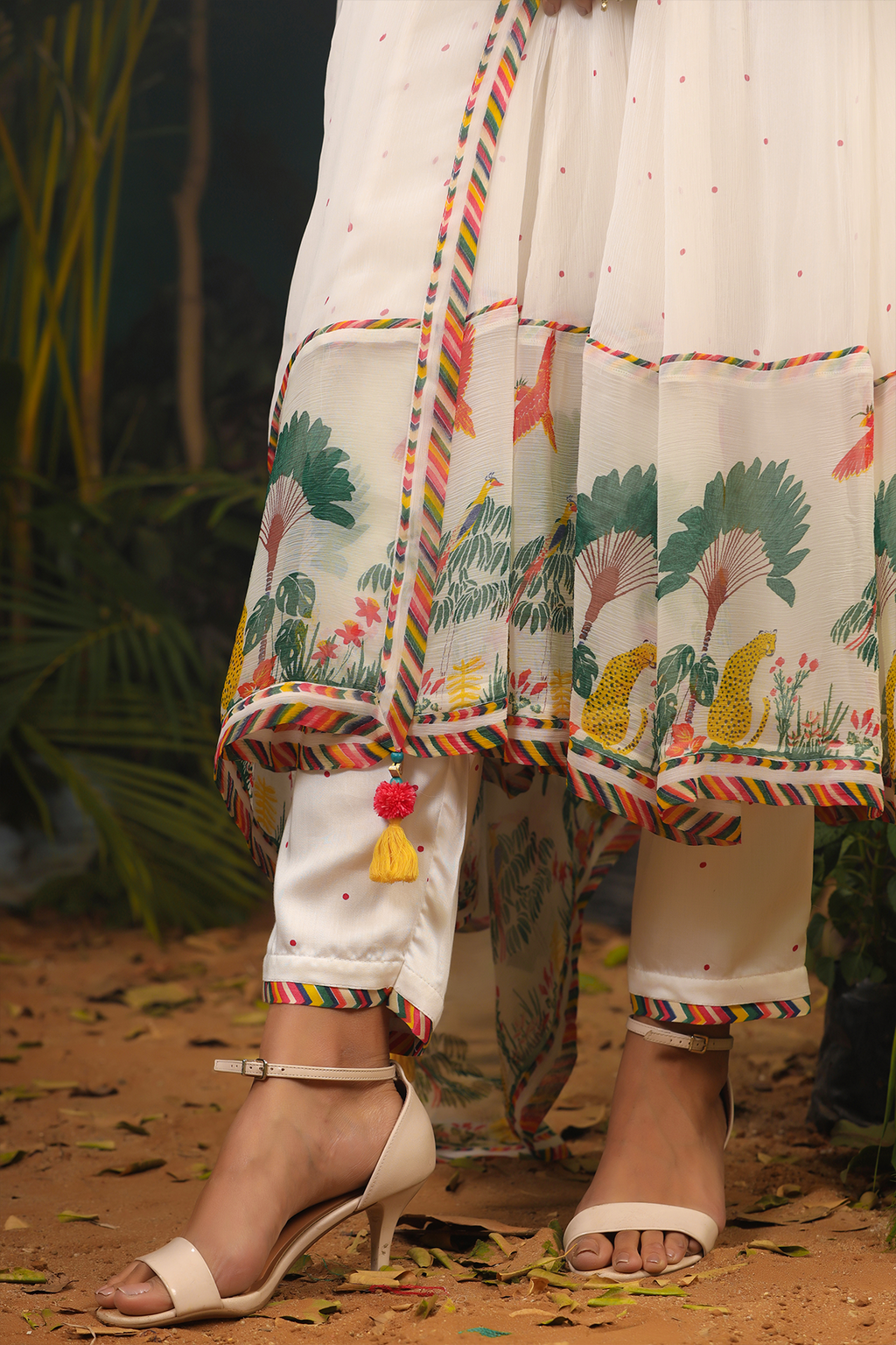 WHITE CHIFFON NOORI ANARKALI SET